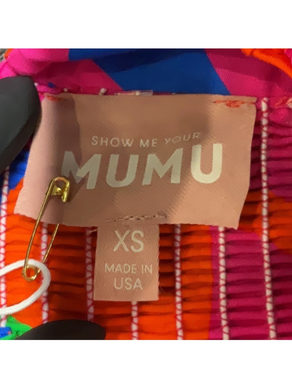 Show Me Your Mumu Cartagena Colorful Pink Orange Blue Green Smocked Crop - Picture 5 of 7